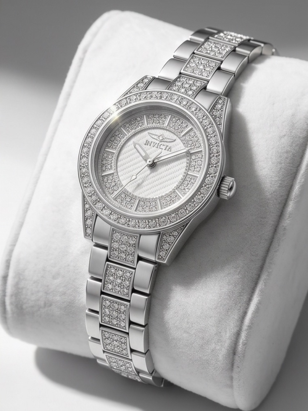 Invicta Silver Crystal Accent Women's Bracelet Watch
